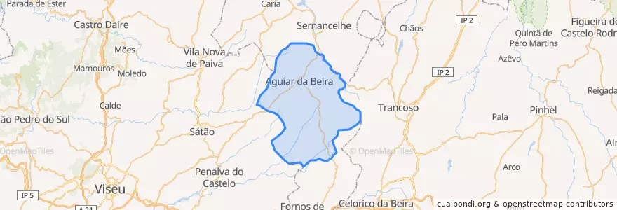 Mapa de ubicacion de Aguiar da Beira.