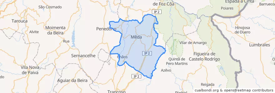 Mapa de ubicacion de Mêda.