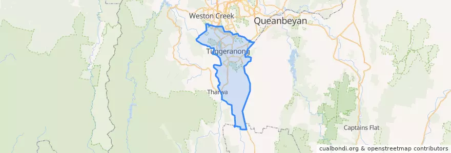 Mapa de ubicacion de District of Tuggeranong.