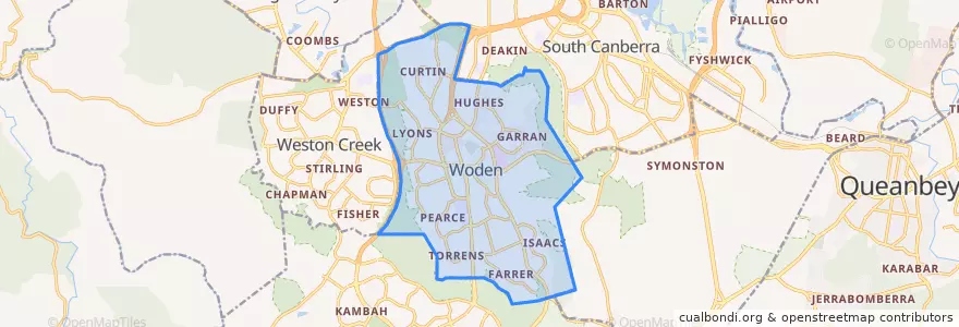 Mapa de ubicacion de District of Woden Valley.