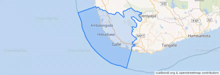 Mapa de ubicacion de Galle District.