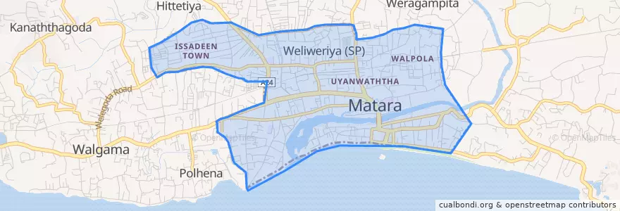Mapa de ubicacion de Matara.