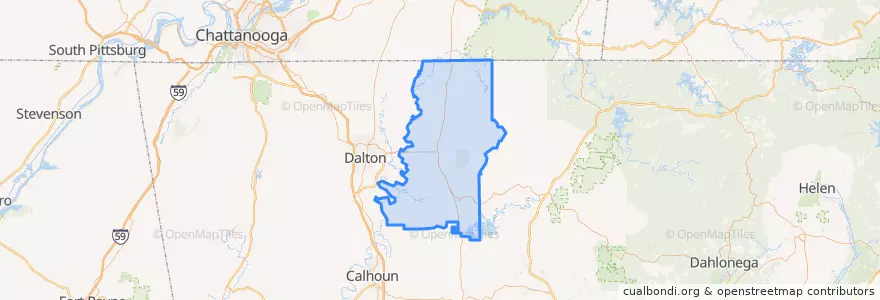 Mapa de ubicacion de Murray County.