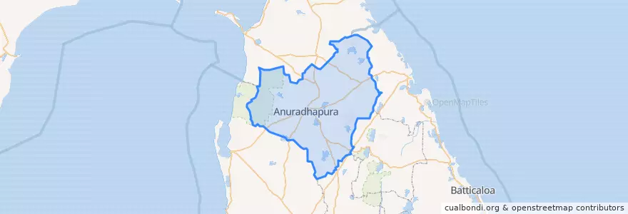 Mapa de ubicacion de Anuradhapura District.
