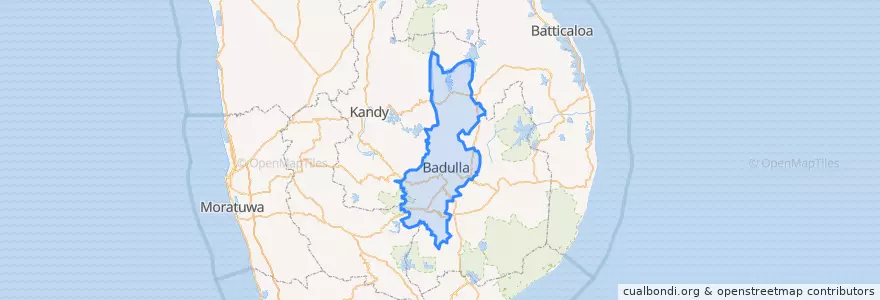 Mapa de ubicacion de Badulla District.