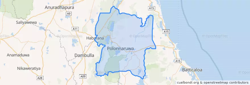 Mapa de ubicacion de Polonnaruwa District.