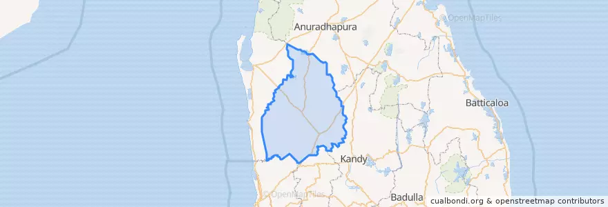 Mapa de ubicacion de Kurunegala District.