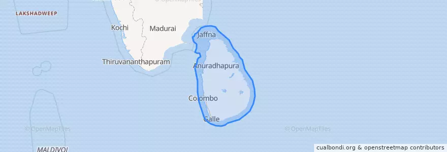 Mapa de ubicacion de 스리랑카.