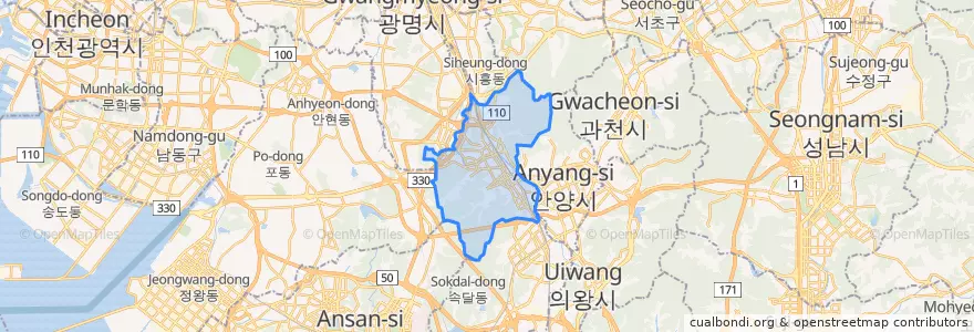 Mapa de ubicacion de 만안구.