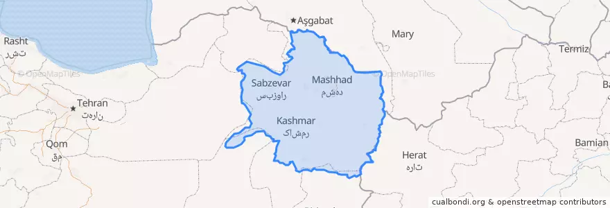 Mapa de ubicacion de استان خراسان رضوی.