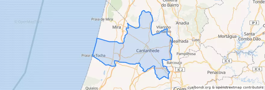 Mapa de ubicacion de Cantanhede.
