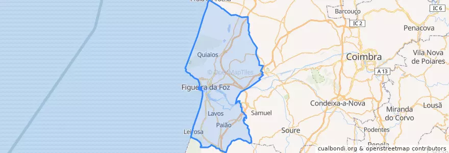 Mapa de ubicacion de Figueira da Foz.