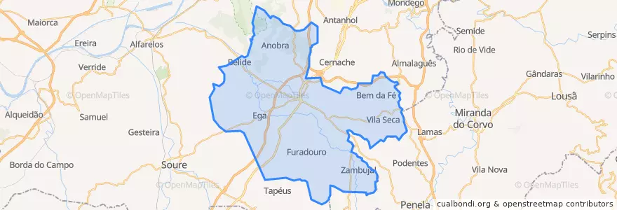 Mapa de ubicacion de Condeixa-a-Nova.