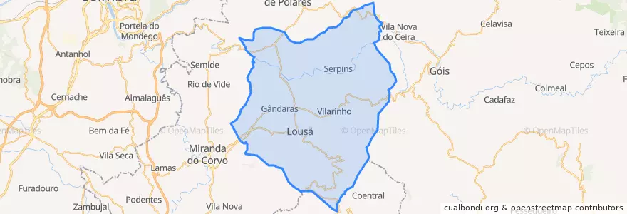 Mapa de ubicacion de Lousã.