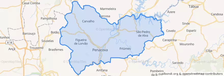 Mapa de ubicacion de Penacova.
