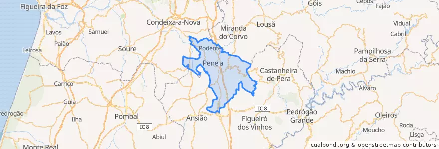 Mapa de ubicacion de Penela.