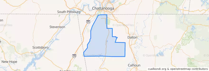 Mapa de ubicacion de Walker County.