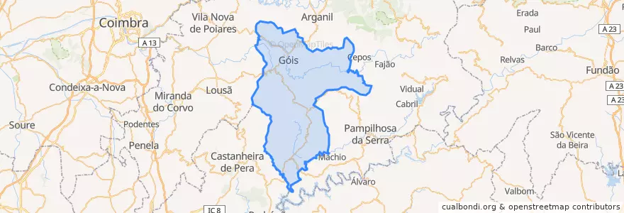 Mapa de ubicacion de Góis.