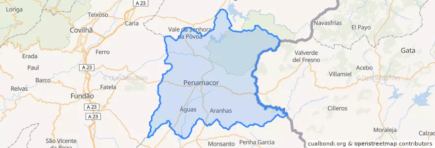 Mapa de ubicacion de Penamacor.