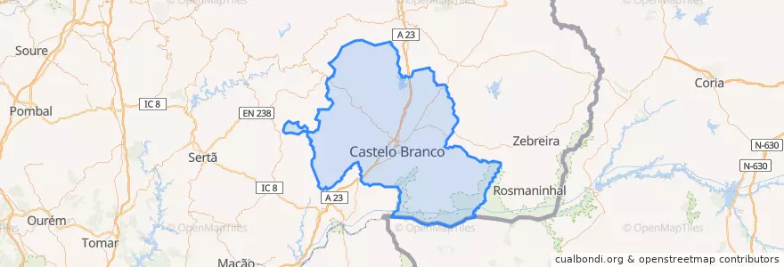 Mapa de ubicacion de Castelo Branco.
