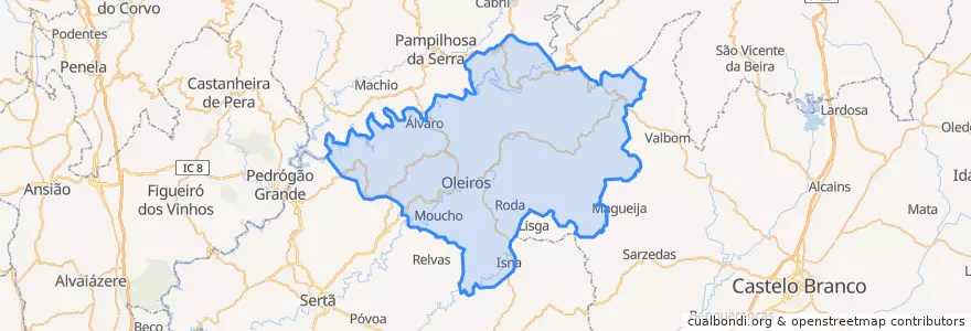 Mapa de ubicacion de Oleiros.