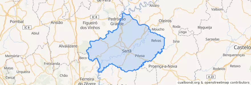 Mapa de ubicacion de Sertã.