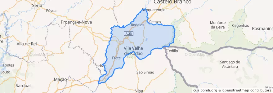 Mapa de ubicacion de Vila Velha de Ródão.