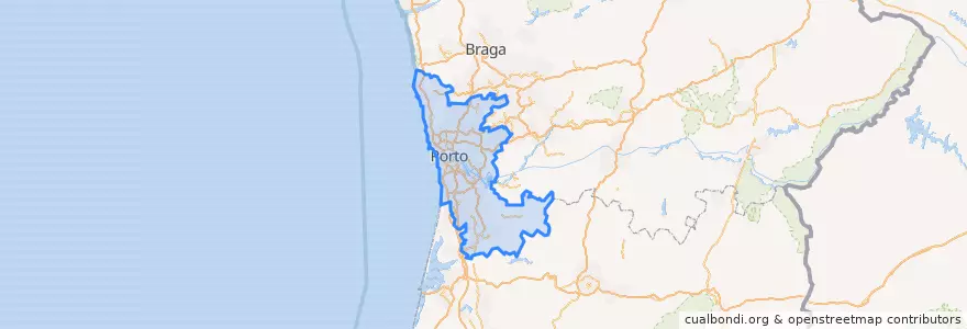 Mapa de ubicacion de Área Metropolitana do Porto.
