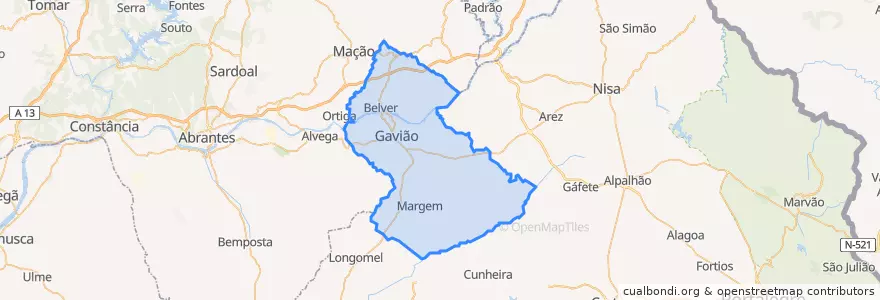Mapa de ubicacion de Gavião.