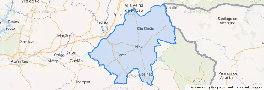 Mapa de ubicacion de Nisa.