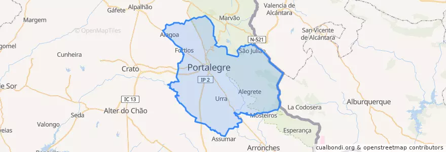 Mapa de ubicacion de Portalegre.