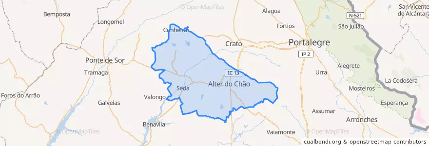Mapa de ubicacion de Alter do Chão.