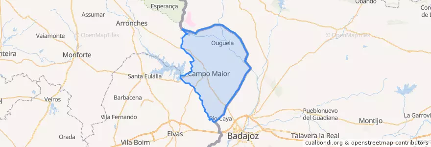 Mapa de ubicacion de Campo Maior.