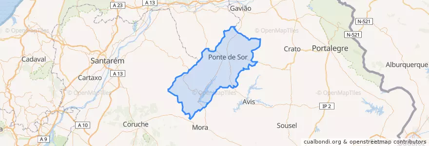 Mapa de ubicacion de Ponte de Sor.