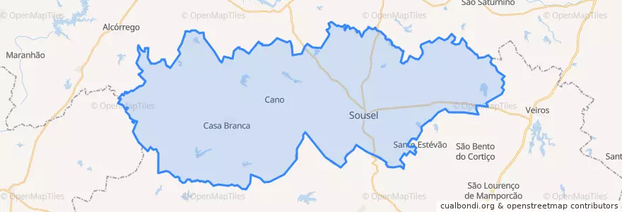 Mapa de ubicacion de Sousel.