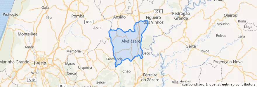 Mapa de ubicacion de Alvaiázere.