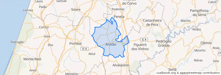 Mapa de ubicacion de Ansião.