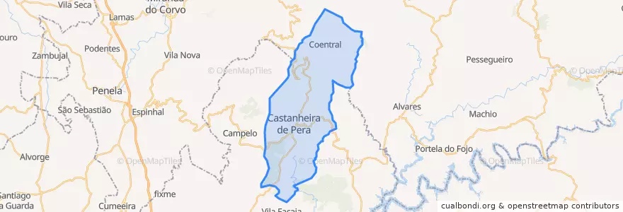 Mapa de ubicacion de Castanheira de Pera.