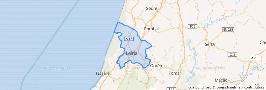 Mapa de ubicacion de Leiria.