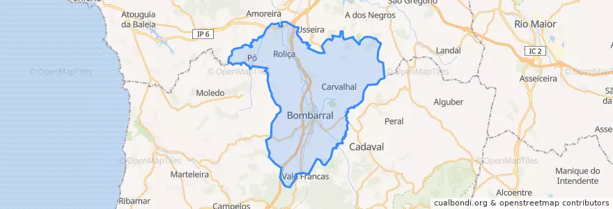 Mapa de ubicacion de Bombarral.