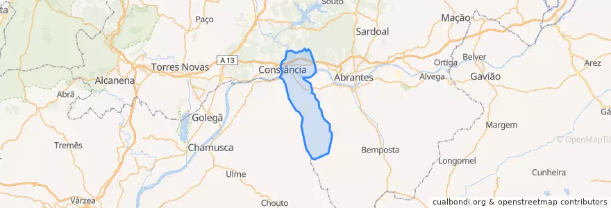 Mapa de ubicacion de Constância.