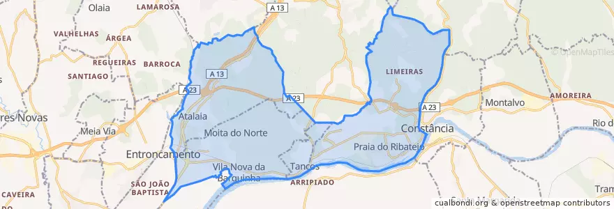 Mapa de ubicacion de Vila Nova da Barquinha.