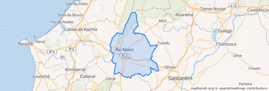 Mapa de ubicacion de Rio Maior.