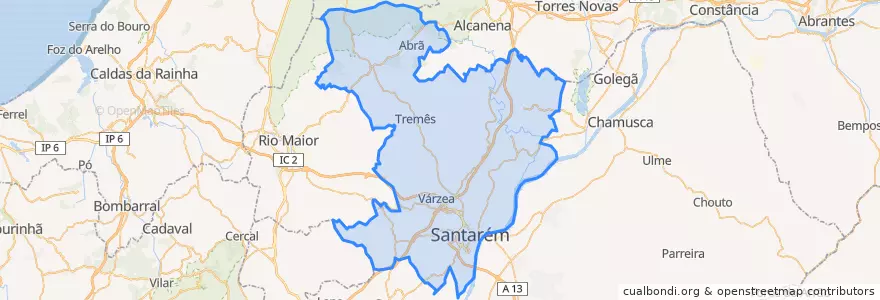Mapa de ubicacion de Santarém.