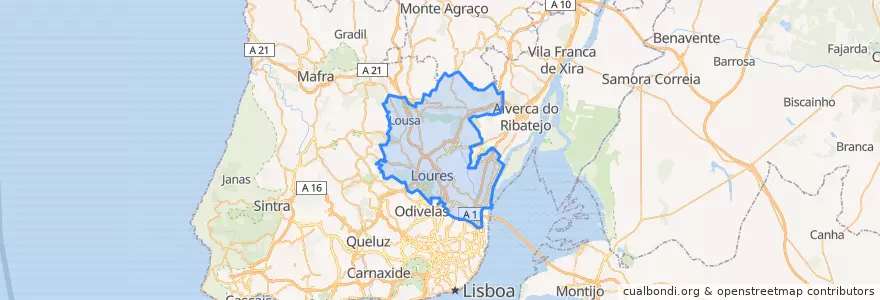 Mapa de ubicacion de Loures.