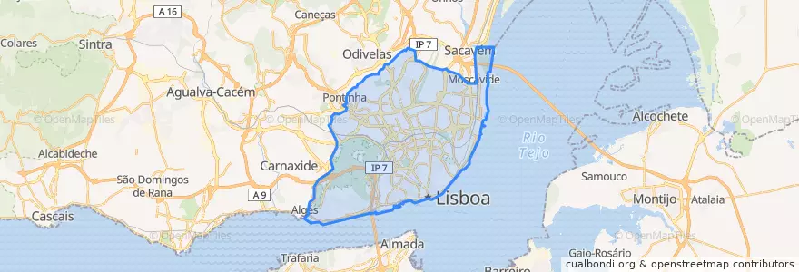 Mapa de ubicacion de Lissabon.