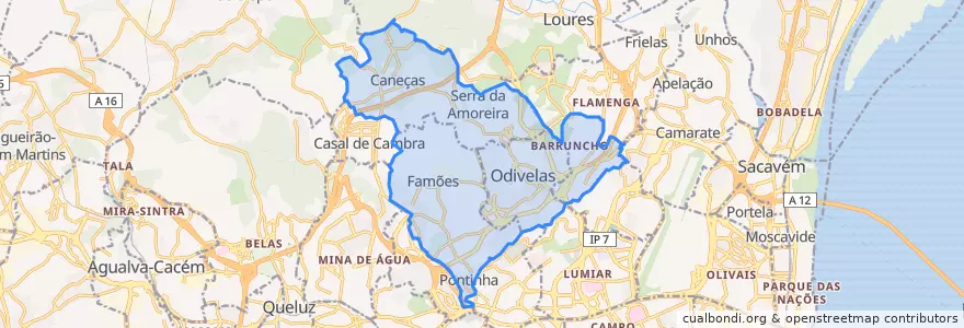 Mapa de ubicacion de Odivelas.