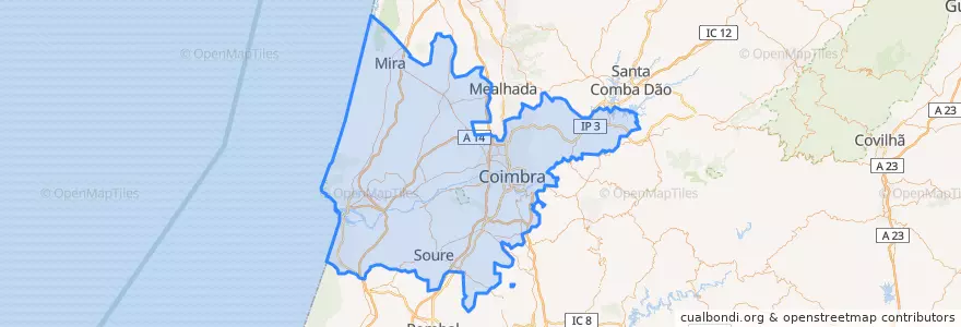 Mapa de ubicacion de Baixo Mondego.