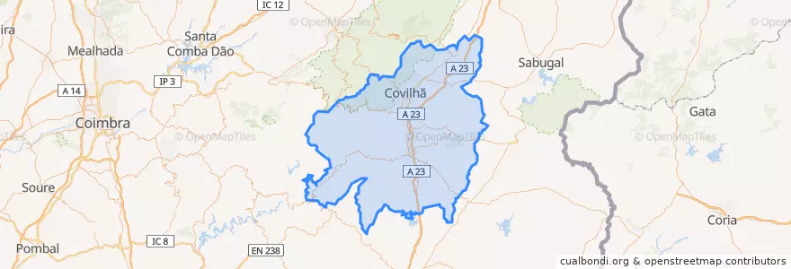 Mapa de ubicacion de Cova da Beira.
