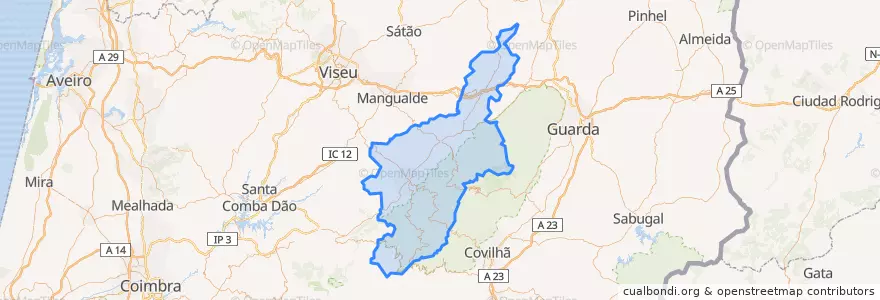Mapa de ubicacion de Serra da Estrela.